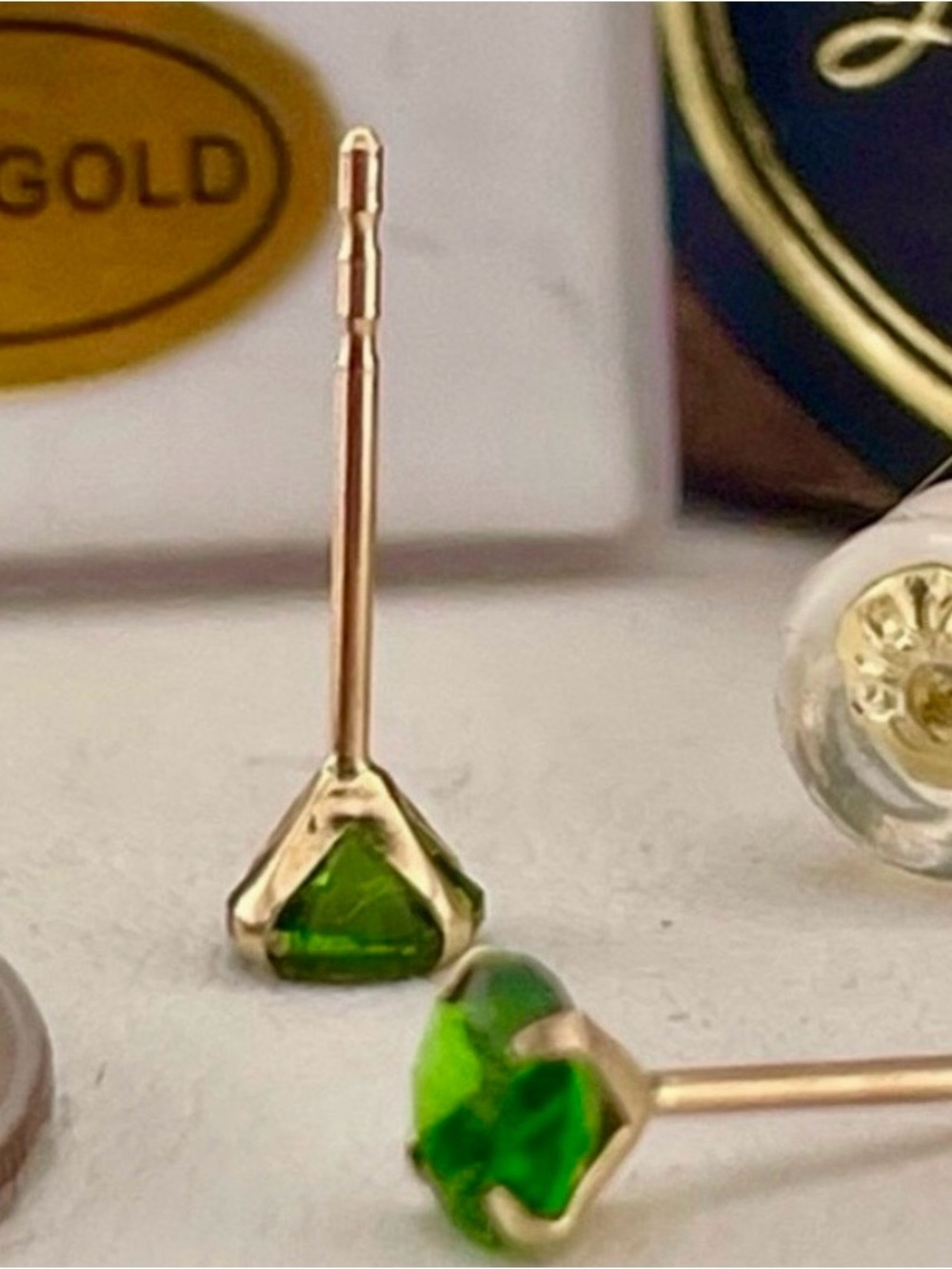 14K solid Tsavorite stud earrings 4mm .25ct each
